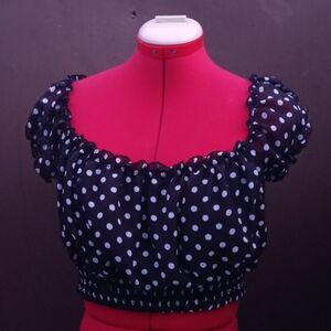American Dream Polka Dots Crop Top Sz L